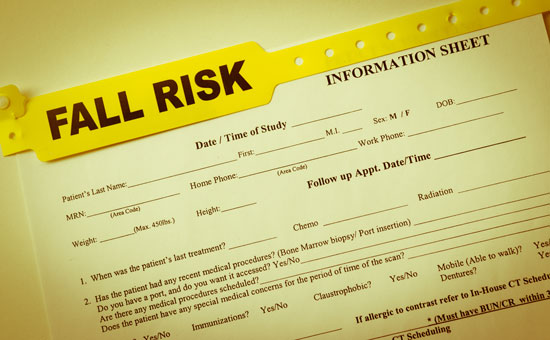 a medical chart with a notation fall risk is a familiar sight for a nursing home falls lawyer