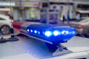 roof of a police car with flashing lights