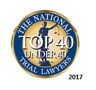 Badge of recognition from the National Trial Lawyers top 40 under 40 for Dmitriy Cherepinskiy