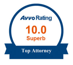 Badge of recognition from AVVO 10.0 rating