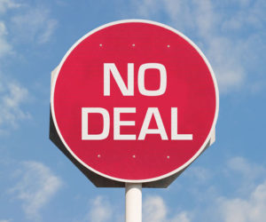 red sign saying no deal