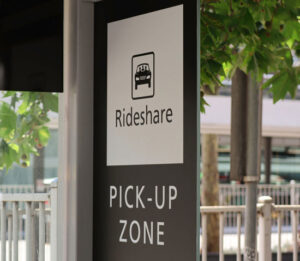 rideshare pickup zone which is a familiar sight for the Uber accident lawyer Los Angeles passengers count on